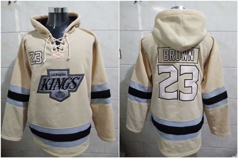 Los Angeles Kings 23 Dustin Brown Cream All Stitched Pullover Hoodie,We sell and wholesale Los Angeles Kings 23 Dustin Brown Cream All Stitched Pullover Hoodie on line form chian!